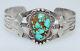 Vintage Sterling Silver Fred Harvey Era Navajo Stamped Turquoise Cuff Bracelet