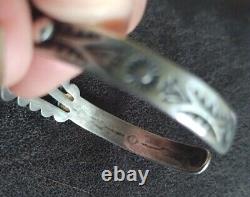 Vintage Sterling Silver Fred Harvey Era Turquoise Silverarrow Cuff 16.2 Grams