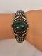 Vintage Sterling Silver Navajo Fred Harvey Era Green Turquoise Cuff Bracelet 25g