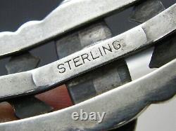 Vintage Sterling Silver Navajo Glass Fred Harvey Era Cuff Bracelet 16.2g i12664