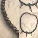 Vintage Sterling Silver Old Pawn Navajo Turquoise Claw Necklace Fred Harvey Era