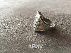Vintage Sterling Silver Thunderbird Ring Fred Harvey Bell Trading Old Pawn 10.5