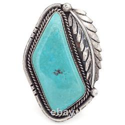 Vintage Sterling Silver Turquoise Southwestern Ring Size 8.5 Fred Harvey Box