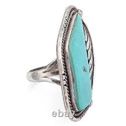 Vintage Sterling Silver Turquoise Southwestern Ring Size 8.5 Fred Harvey Box