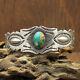 Vintage Sterling Silver And Turquoise Cuff Bracelet Fred Harvey Style
