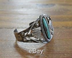 Vintage Sterling Silver and Turquoise Fred Harvey Era Cuff Bracelet