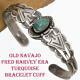 Vintage Turquoise Bracelet Fred Harvey Arrowhead Sterling Silver Old Pawn Navajo