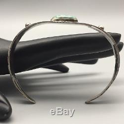 Vintage Turquoise, Sterling Silver Cuff Bracelet Fred Harvey Era