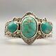 Vintage Turquoise, Sterling Silver Cuff Bracelet From The Fred Harvey Era