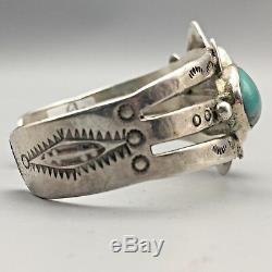Vintage Turquoise, Sterling Silver Cuff Bracelet From the Fred Harvey Era