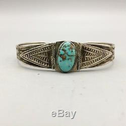 Vintage Turquoise and Sterling Silver Cuff Bracelet From The Fred Harvey Era