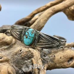 Vintage Turquoise and Sterling Silver Cuff Bracelet From The Fred Harvey Era