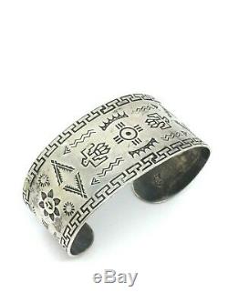 Vintage fred Harvey Navajo sterling silver SUN THUNDERBIRD cuff bracelet