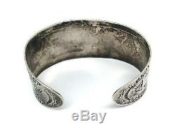 Vintage fred Harvey Navajo sterling silver SUN THUNDERBIRD cuff bracelet