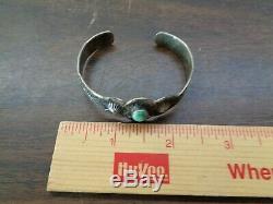Vintage sterling silver and turquoise fred harvey era whirling logs bracelet