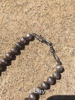 Vtg 30s Old Navajo Naja Necklace Coin Silver Bench Beads Old Pawn Fred Harvey