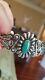 Vtg. 900 Coin Silver & Turquoise Navajo Bracelet Cuff Old Pawn-era Fred Harvey