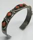 Vtg Fred Harvey Era Coral Spiny Oyster Sterling Silver Old Pawn Cuff Bracelet