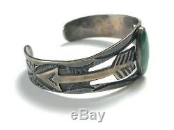 Vtg FRED HARVEY Sterling Silver & Turquoise NAVAJO Bracelet cuff ARROW Old Pawn