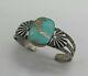 Vtg Fred Harvey Sterling Silver & Turquoise Navajo Bracelet Cuff Old Pawn