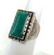 Vtg Fred Harvey Era Navajo Ring 7 1/2 Sterling Silver Turquoise Old Pawn Stamped