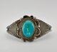 Vtg Fred Harvey Era Navajo Sterling Silver Cerrillos Turquoise Cuff Bracelet