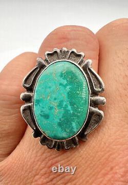 Vtg Fred Harvey Era Navajo Sterling Silver Cerrillos Turquoise Ring