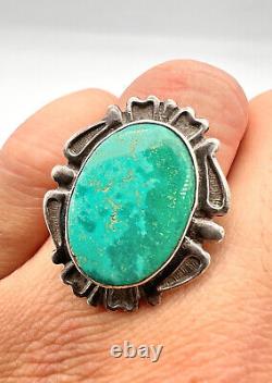 Vtg Fred Harvey Era Navajo Sterling Silver Cerrillos Turquoise Ring