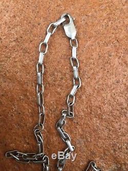 Vtg Old Navajo Sandcast Naja LARGE Pendant Silver Necklace Old Pawn Fred Harvey