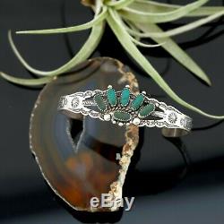 Vtg Sterling Silver Thunderbird Fred Harvey Navajo Turquoise Cuff Bracelet