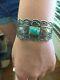 Wow Fred Harvey Era Sterling Silver Turquoise Thunderbird Cuff Stamped