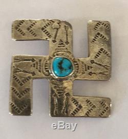 Whirling Logs, Arrows, Fred Harvey Era, Pin, Navajo Indian, Silver