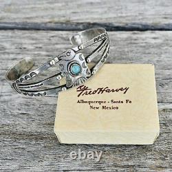 Women's THUNDERBIRD Bracelet Size 6.5 Fred Harvey Vintage Turquoise & Silver