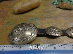 Wonderful Old Navajo Coins Silver Concho Belt Buckle Native Old Pawn Fred Harvey
