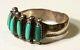 Zuni Vintage Old Pawn Ring Sterling Silver Green Turquoise Fred Harvey Paloma S7