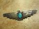 3 1/2 Énorme Énorme Fred Harvey Époque Navajo Silver Turquoise Thunderbird Pin