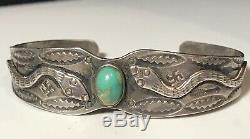 3 Vintage Argent Sterling Navajo Turquoise Fred Harvey Era Cuff Bracelets