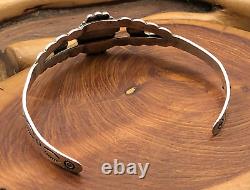 60s Native American Fred Harvey Era Bell Trading Post Sterling Cuff Bracelet