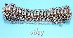 Amazing 980 Argent Sterling Harvey Era Link Safety Chain Bracelet 48,9 Gr