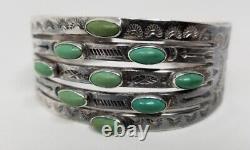 Amérindienne Fred Harvey Turquoise Whirling Logs Thunderbird Bracelet Cuff