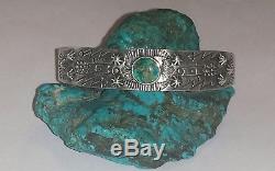 Ancien Pion Navajo Fred Harvey Era Turquoise & Sterling Silver Cuff Bracelet6.5