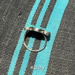 Années 1940 Énorme Vert - Bleu Turquoise Lingot Pawn Zuni Cluster Fred Harvey Silver Ring