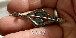 Authentic Fred Harvey Era Navajo Sterling Argent Et Turquoise Pin Brooch