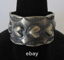 Bague en argent de l'époque Fred Harvey des Amérindiens Navajo, taille 8,5, de James Yazzie