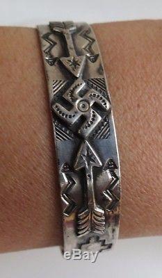 Billes Tourbillonnantes Classiques Fred Harvey En Argent Sterling Des Années 1930 Bracelet Navajo