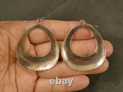 Boucles d'oreilles pendantes en argent Navajo Fred Harvey 12,4 g  Vintage Tucson Estate des années 1950