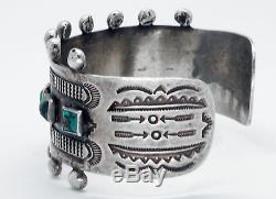 Bracelet En Argent Sterling D'origine Autochtone Amérindienne Fred Harvey Era