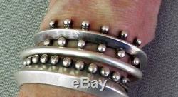 Bracelet Manchette Avec Perles Et Perles En Argent Fred Harvey Era Vintage