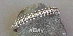 Bracelet Manchette Vintage À Perles Estampées En Argent Du Sud-ouest De Fred Harvey