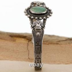 Bracelet Turquoise Vintage FRED HARVEY TRADING en Argent Sterling Vieux Gage Navajo